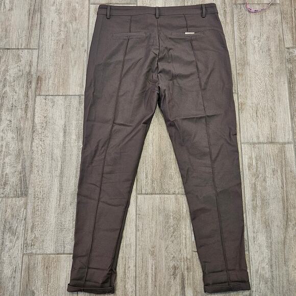 Icon Amsterdam Pleated Tapered Pants Men’s 2XL Brown Grey Slim Tailored Trousers - Picture 6 of 12